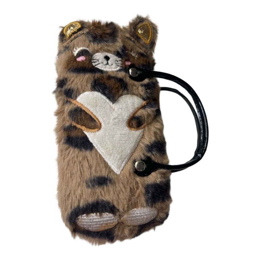 Fuzzy Leopard Sunglasses Case